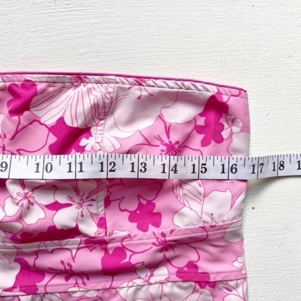 Vintage Reversible Strapless Y2K Pink Mini Dress With Floral Print - Picture 12 of 15